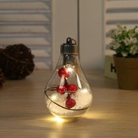 2 Pack LED Transparent Christmas Bulb Ball Ornaments for Tree Decoration