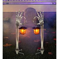 Solar Skeleton Arm Pathway Lights 2 Piece Outdoor Halloween Garden Decorations