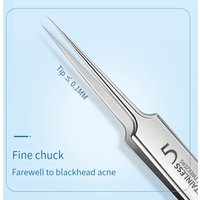 Professional German Ultra-Fine Tweezers, Blackhead Remover, Pimple Extractor & Acne Needle Tool for Spa, or Home Facial