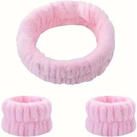 Velvet Facial High Elastic Makeup Hairband & Face Wash Wristband Set – Soft Skin Care & Spa Essentials