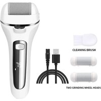 Electric Callus Remover Rechargeable Foot File Grinder Pedicure Machine with 3 Quartz Heads