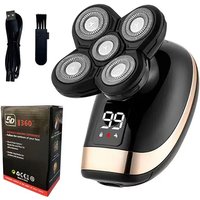 5-in-1 Electric Shaver for Men – Rechargeable Waterproof Razor with Beard, Hair, and Face Grooming Attachments