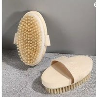 Natural Wooden Body Brush Soft Bristle Exfoliating Bath Brush for Wet & Dry Skin Care