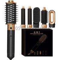 Professional 6 In 1 Hair Styler Hair Dryer Brush Hot Air Styler with Curling and Straightening Attachments
