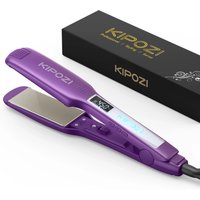 KIPOZI Professional Titanium Flat Iron Hair Straightener with Digital LCD Display Dual Voltage Fast Heat Styling Tool