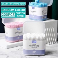 Disposable Double Head Cotton Swabs 200 Pack for Ear Cleaning and Makeup Removal