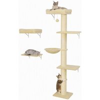 Cat Wall Shelves 3-in-1 Climbing Furniture Set with Sisal Scratching Posts Beige