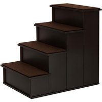 4-Step Pet Stairs for Small Dogs and Cats with Removable Cushions Brown