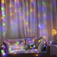 Christmas LED Curtain String Lights with Lighting Modes and Remote Control