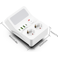 EU Plug Wall Socket Power Strip with AC Outlets and USB Charging Ports