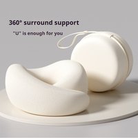 ComfortEase Memory Foam Travel Pillow with U Shaped Cervical Neck Support