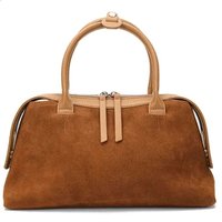Genuine Suede Women's Crossbody Bag with Large Capacity and Shoulder Strap