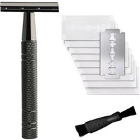 Womens Reusable Double Edge Safety Razor Set with 10 Blades