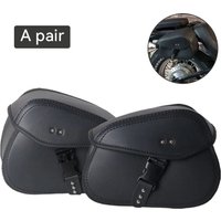 Motorcycle Saddlebags – Black PU Leather Side Bag Pair for Organized Rear Storage on Daily Commutes and Weekend Travel