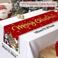 Christmas Table Runner – Red Santa & Snowman Design for Festive Dining, Warm Home Displays and Thoughtful Holiday Gifts