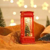 Christmas Phone Booth Light – Santa Claus & Snowman Designs for Festive Window Scenes, Holiday Home Displays and Gifts