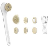 Electric Bath Brush Cordless Shower Body Scrubber with 6 Brush Heads and Long Handle