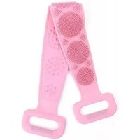 FlexClean Silicone Back Scrubber Shower Belt with Exfoliating Massage Brush