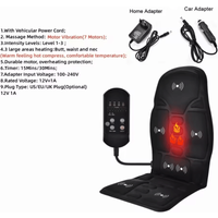 Electric Heated Vibration Massage Seat Cushion for Back, Lumbar & Shoulders
