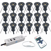 12V Mini LED Recessed Spotlight Set 1W Dimmable Ceiling Downlights with Remote Control for Cabinet and Display Lighting