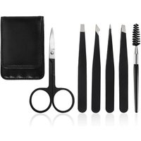 6 in 1 Precision eyebrow grooming kit with Stainless Steel Tweezers & Trimmer Set