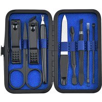 Portable Manicure Set Stainless Steel Nail Clipper Set 9 Piece Travel Grooming Kit