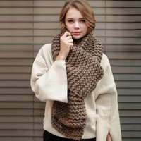 Women's Thick Iceland Wool Knit Winter Scarf
