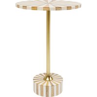 KARE DESIGN Beistelltisch Domero Cirque Gold Weiß Ø40cm