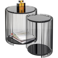 KARE DESIGN Beistelltisch Wire Double Schwarz (2/Set)