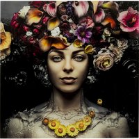 KARE DESIGN Bild Glas Flower Art Lady 120x120cm
