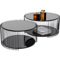 KARE DESIGN Couchtisch Wire Double Schwarz (2/Set)