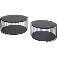 KARE DESIGN Couchtisch Wire Double Schwarz Wood (2/Set)