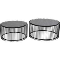 KARE DESIGN Couchtisch Wire Schwarz Wood (2/Set)