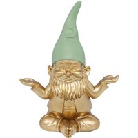 KARE DESIGN Deko Figur Zwerg Meditation Gold Grün 19cm