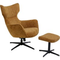KARE DESIGN Drehsessel + Hocker Jules Gelb