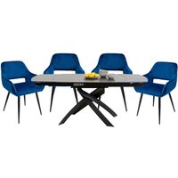 KARE DESIGN Essgruppe Francisco Twist Blau (5/tlg)