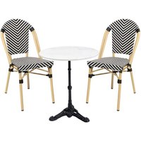 KARE DESIGN Gartenset French Bistro Schwarz (3/tlg.)