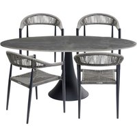 KARE DESIGN Gartenset Palma Possibilita 180cm Grau 5/Set