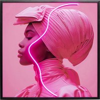 KARE DESIGN Gerahmtes Bild Pink Woman LED 80x80cm
