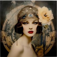 KARE DESIGN Glasbild Muse Art Nouveau 100x100cm