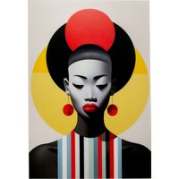 KARE DESIGN Glasbild Muse Retro Lady Rot 80x120cm