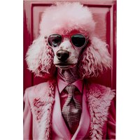 KARE DESIGN Glasbild Pink Poodle 80x120cm