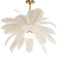 KARE DESIGN Hängeleuchte Feather Palm Weiß Ø87cm