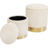 KARE DESIGN Hocker Cherry Storage Cord Creme (2/Set)