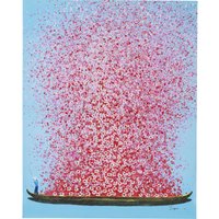 KARE DESIGN Leinwandbild Flower Boat Blau Pink 30x40cm