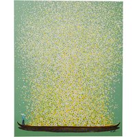 Leinwandbild Flower Boat Grün Gelb 80x100cm Leinwandbild Flower Boat Grün Gelb 80x100cm