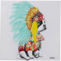 KARE DESIGN Leinwandbild Headdress Dog 80x80cm