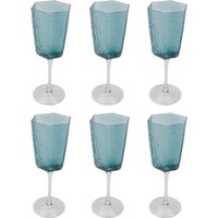 KARE DESIGN Rotweinglas Cascata Blau (6/tlg.)