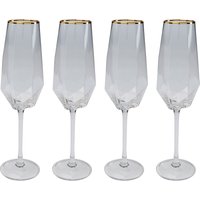 KARE DESIGN Sektglas Diamond Gold Rim (4/tlg.)