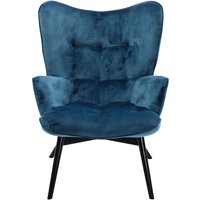 KARE DESIGN Sessel Black Vicky Velvet Petrol